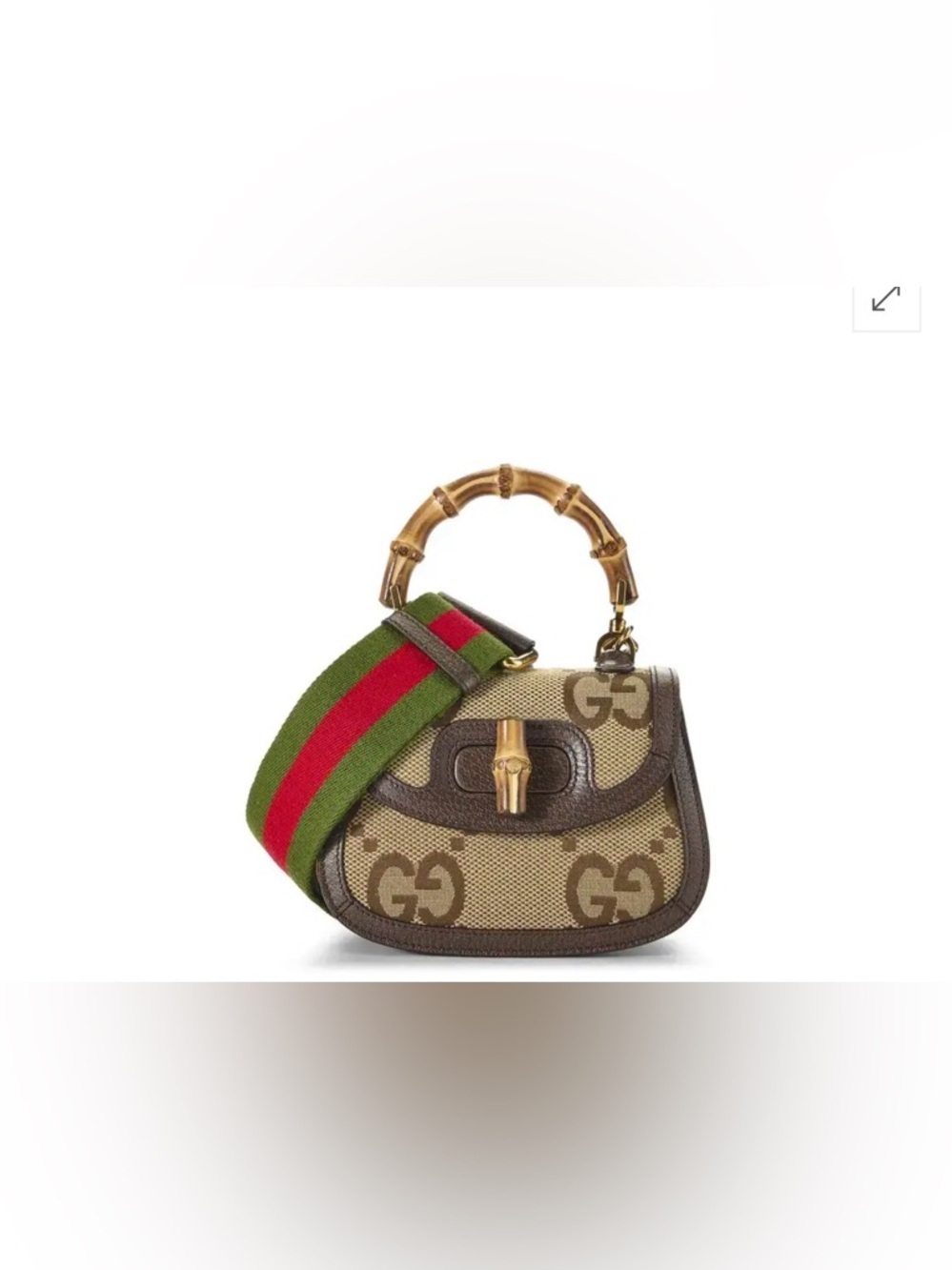 NEW authentic GUCCI Jumbo Gg Bamboo 1947 Top Handle Bag - Picture 2 of 11